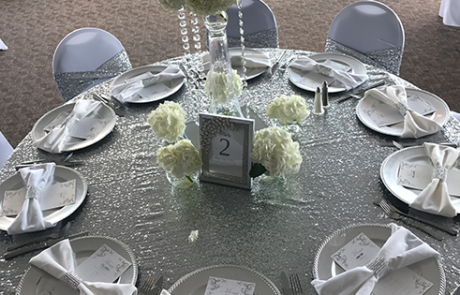 centerpiece and tablescape for wedding reception