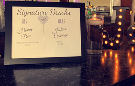 signature drinks wedding day decor