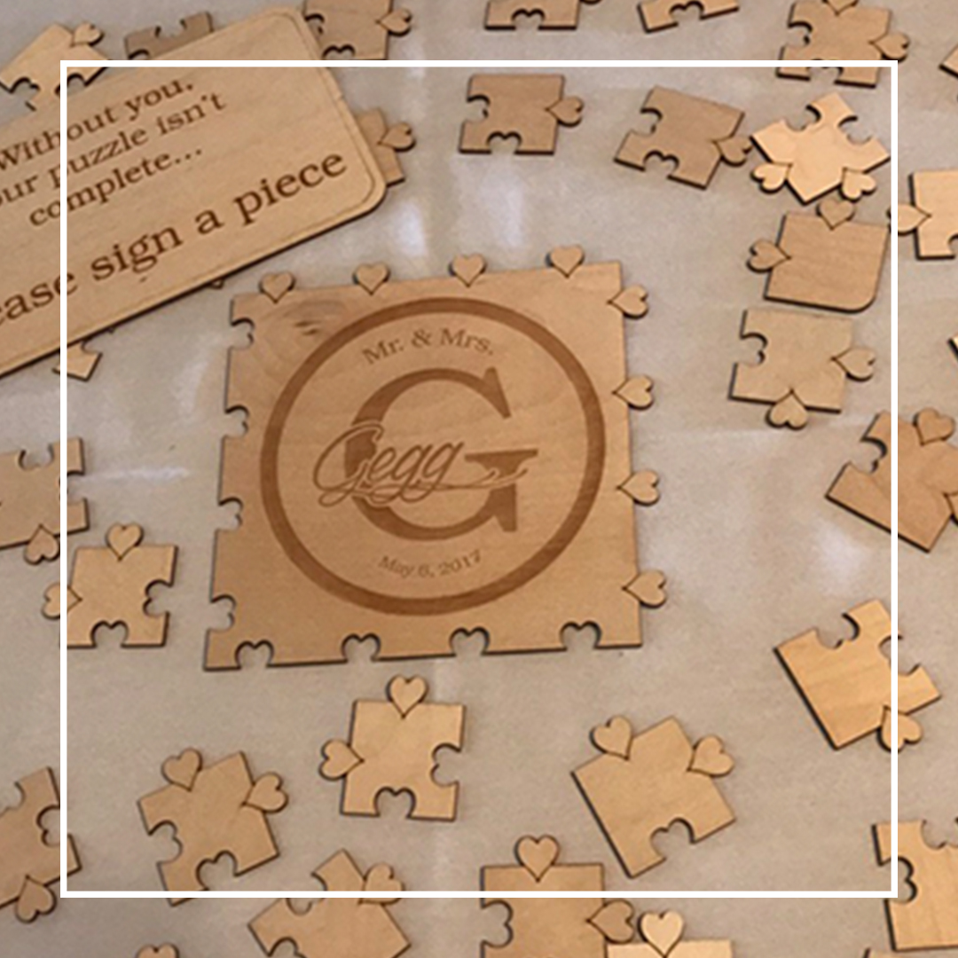 puzzle pieces for guest sign in decor